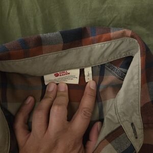 Fjall Raven Men's Plaid Shirt Jacket - Blue and Orange